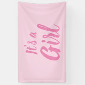 Het is een meisje, lichtroze baby shower, seksespe spandoek (Verticaal)