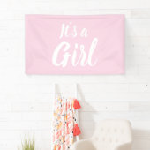 Het is een meisje, lichtroze baby shower, seksespe spandoek (Insitu)