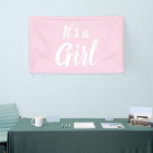 Het is een meisje, lichtroze baby shower, seksespe spandoek (Beurs)