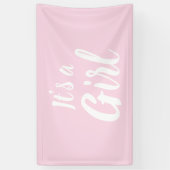 Het is een meisje, lichtroze baby shower, seksespe spandoek (Verticaal)
