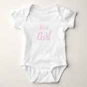 Het is een meisje, lichtroze babyshower, geslacht  romper (Voorkant)