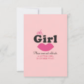 Het is een meisje lips-Baby shower Kaart (Achterkant)