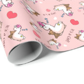 Het is een meisje Llama! Cadeaupapier (Rol Hoek)