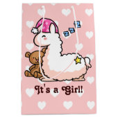 Het is een meisje Llama! Medium Cadeauzakje (Voorkant)