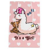 Het is een meisje Llama! Medium Cadeauzakje (Achterkant)