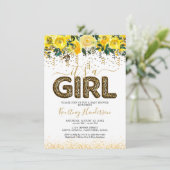 Het is een meisje luipaardprint babyshower uitnodi kaart (Staand voorkant)