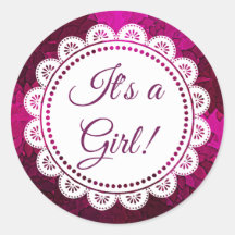 Het is een Meisje Magenta Sticker
