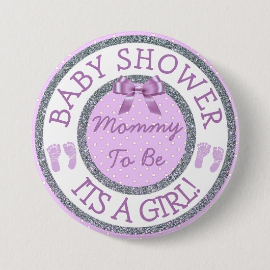 Het is een meisje, mama om Baby shower Button te z (Voorkant)