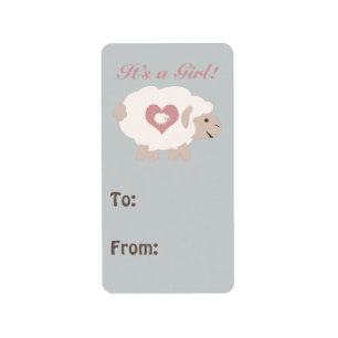 Het is een meisje! Mama Sheep Etiket