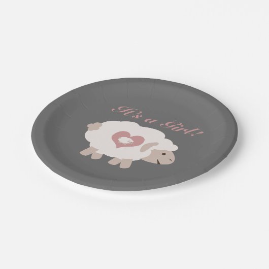 Het is een meisje! Mama Sheep Papieren Bordje (Gekanteld)