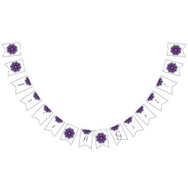 Het is een meisje! Mandala in het paars Vlaggetjes