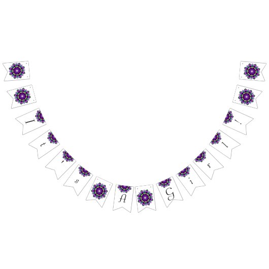 Het is een meisje! Mandala in het paars Vlaggetjes (Alle)