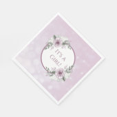 Het is een meisje, Mauve Rozen Baby shower Servet (Hoek)