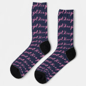 Het is een meisje! Medium roze script baby geslach Sokken (Links)