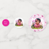 Het is een meisje | Meisjes bloemenBaby shower Confetti (Voorkanten)