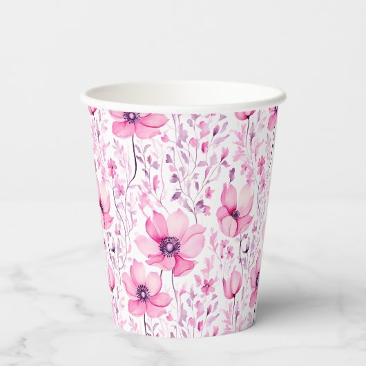 Het is een meisje | Meisjes bloemenBaby shower Papieren Bekers (Achterkant)