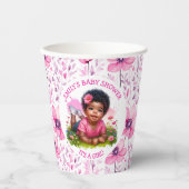 Het is een meisje | Meisjes bloemenBaby shower Papieren Bekers (Voorkant)