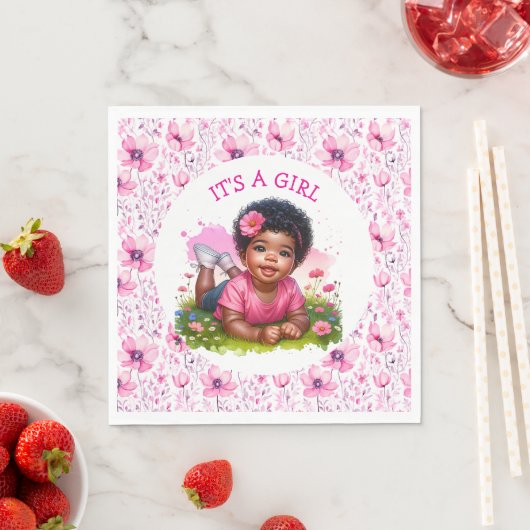 Het is een meisje | Meisjes bloemenBaby shower Servet (Insitu)