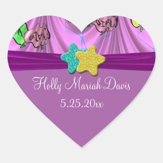 Het is een meisje met ballonnen hartdate hart sticker (Voorkant)