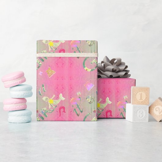 "Het is een meisje" Met de hand getekende illustra Cadeaupapier (Baby Shower)