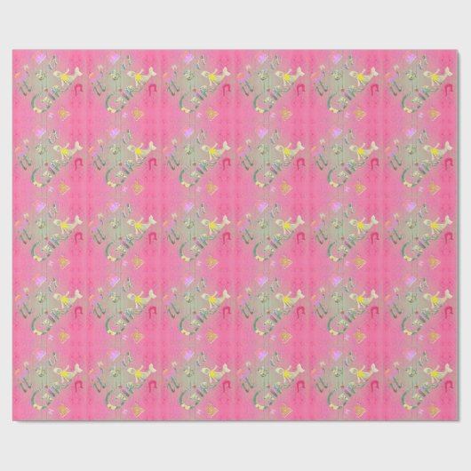 "Het is een meisje" Met de hand getekende illustra Cadeaupapier (Vlak)