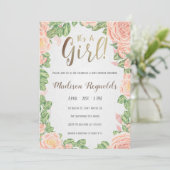 Het is een meisje met een Baby shower-invitatie do Kaart (Staand voorkant)