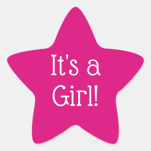 Het is een meisje met een pasgeboren roze ster sti ster sticker