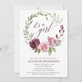 Het is een meisje met een roze bruine bruidsbloem kaart (Voorkant)