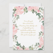 Het is een meisje met een roze waterverf flora Bab Kaart (Achterkant)