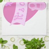 Het is een meisje met roze hartschoenen voor baby- theedoek (Gevouwen)