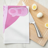 Het is een meisje met roze hartschoenen voor baby- theedoek (Quarter Fold)