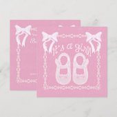 Het is een meisje met roze schoenen voor baby-meis kaart (Voorkant / Achterkant)