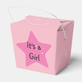 Het is een meisje met roze ster bedankdoosjes (Achterkant)
