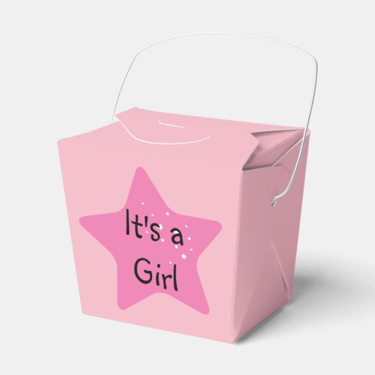 Het is een meisje met roze ster bedankdoosjes (Voorkant Zijde)