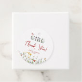 Het is een meisje met Spring Flowers Baby shower Bedankjes Labels (In situ)