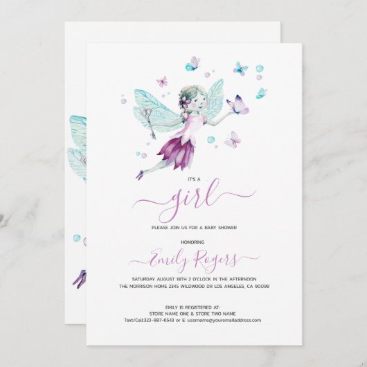 Het is een meisje... met vlinders. save the date (Voorkant / Achterkant)