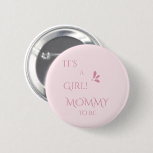 Het is een meisje! Minimalisme Pastel Roze Wordt M Ronde Button 5,7 Cm