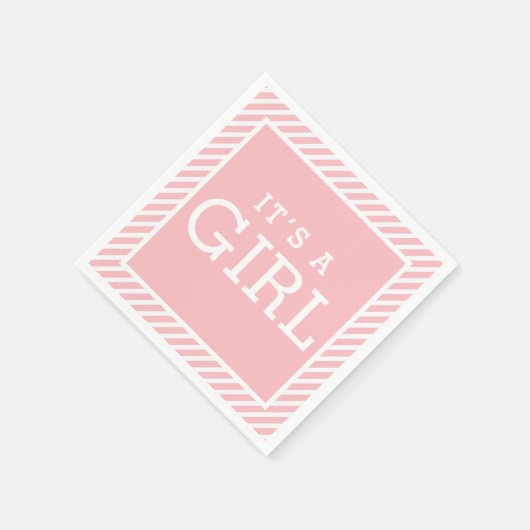 Het is een meisje Modern Blush Pink Stripes Baby s Servetten