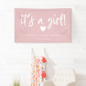 Het is een meisje Modern Pink Baby shower Spandoek (Insitu)