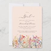 Het is een meisje! Modern, Wildbloem, Baby shower Kaart (Voorkant)