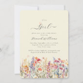 Het is een meisje! Modern, Wildbloem, Baby shower Kaart (Voorkant)