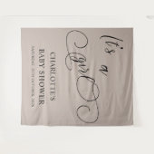 Het is een meisje moderne minimale kalligrafie bab wandkleed (Voorkant (horizontaal))