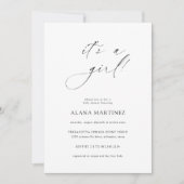 Het is een meisje | Moderne minimale kalligrafie Kaart (Voorkant)