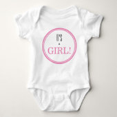 Het is een meisje! Moderne roze Baby Romper (Voorkant)