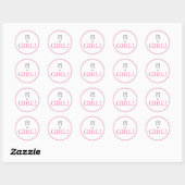 Het is een meisje! Moderne roze Baby Ronde Sticker (Vel)