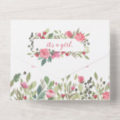 Het is een meisje mooi Ballerina Baby shower All In One Uitnodiging (Achterkant)