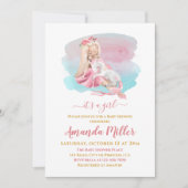 Het is een meisje mooi Ballerina Baby shower Kaart (Voorkant)