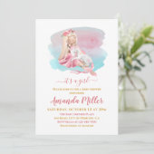 Het is een meisje mooi Ballerina Baby shower Kaart (Staand voorkant)