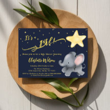 Het is een meisje! Mooie babyolifant baby shower