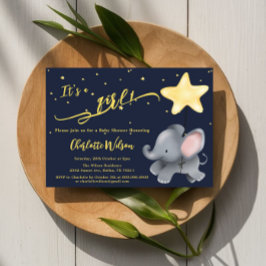 Het is een meisje! Mooie babyolifant baby shower Kaart